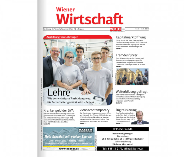 Foto 2018.09.20 Pressemitteilung Merten auf der Titelseite der Wiener Wi…